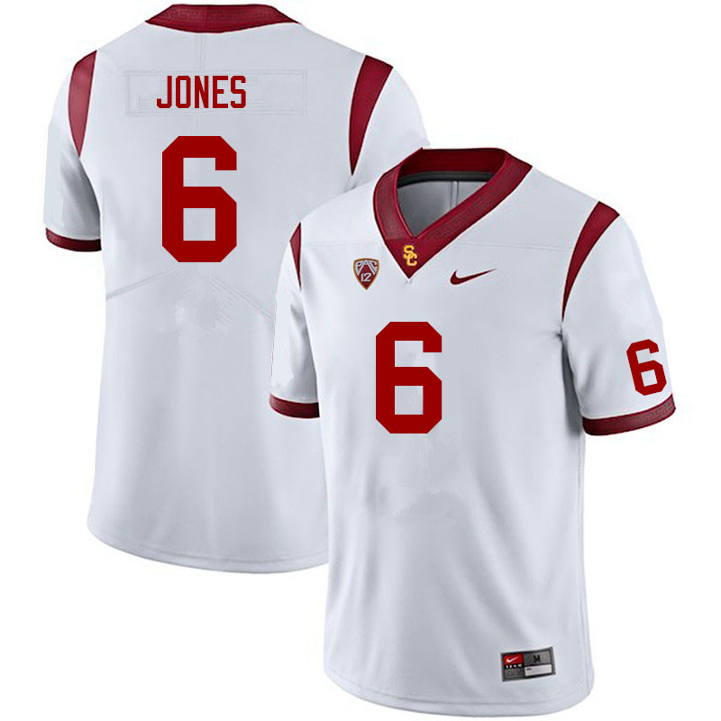 Men #6 Austin Jones USC Trojans College Football Jerseys Sale-White